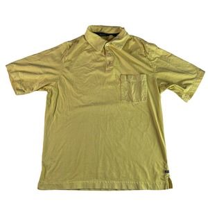 Indigo Palms Yellow Short Sleeve Pocket Polo Shirt